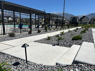 Cobble garden landscaping in park