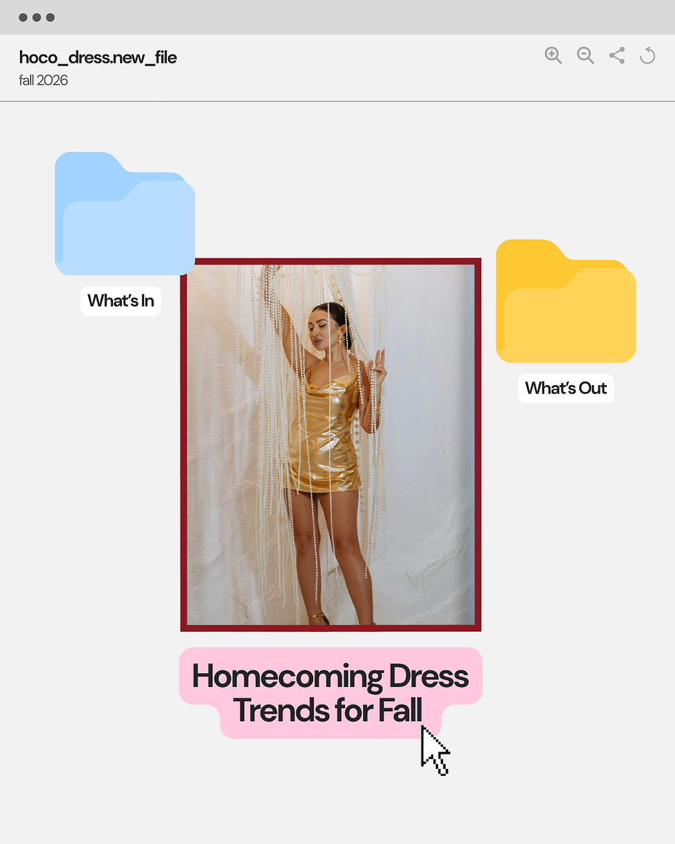 From bold metallics to unexpected silhouettes, here's what's trending for homecoming 2026, and how to make any trend feel like you.