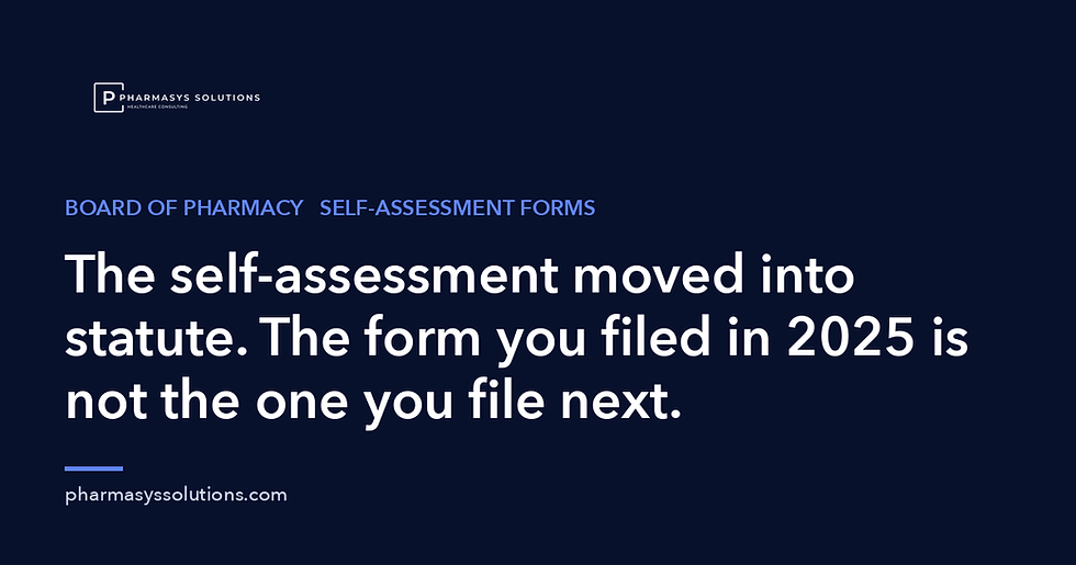 The self-assessment moved into statute. The form you filed in 2025 is not the one you file next.