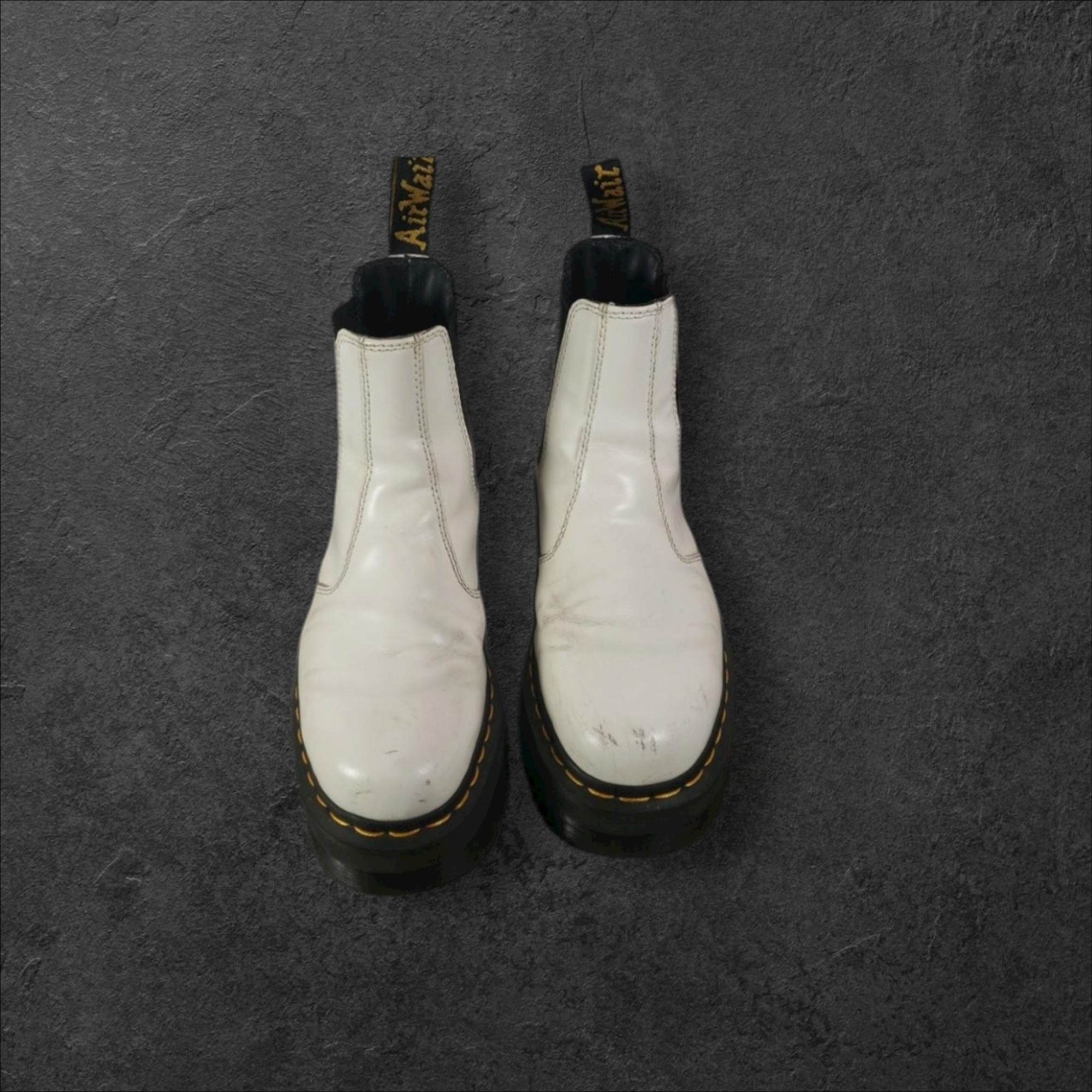 ⚡️ Dr. Martens 2976 Quad White Leather Platform Chelsea Boots – Women’s 8 2010s