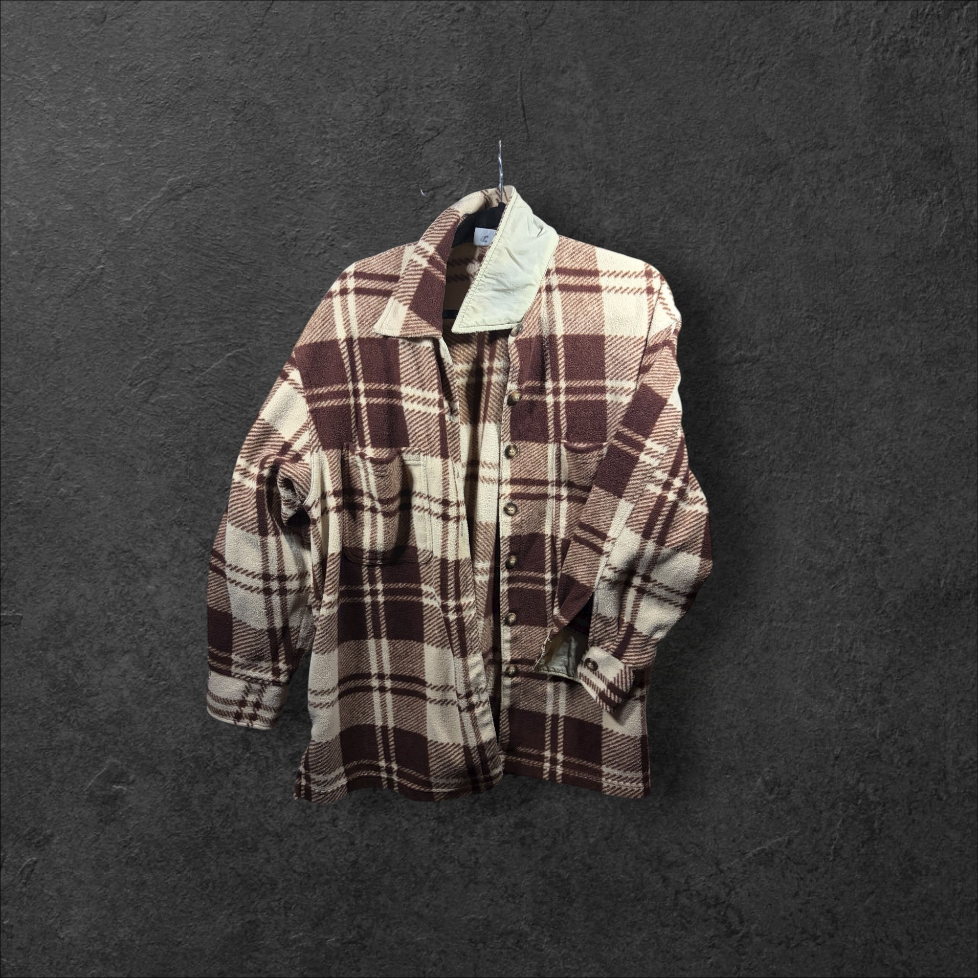 🤠Montana Blues Jean Co. Brown & Cream Plaid Wool Jacket – 1990s