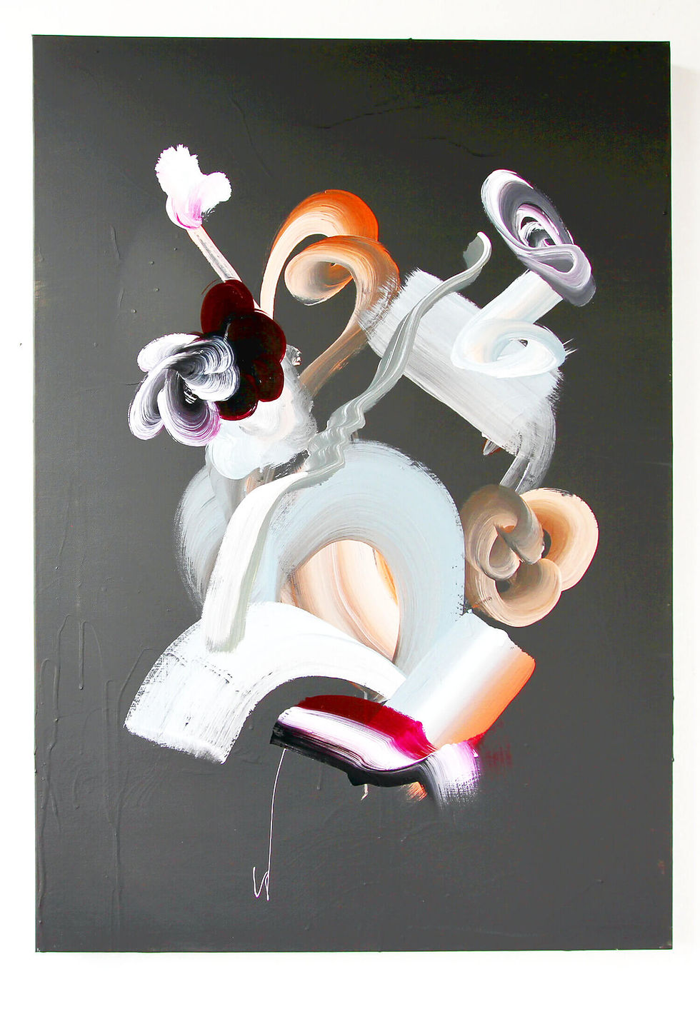 black painting with earth colors