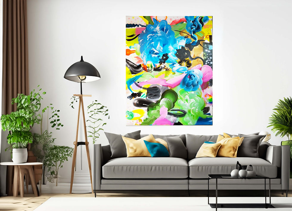 playfull abstract painting full of colors