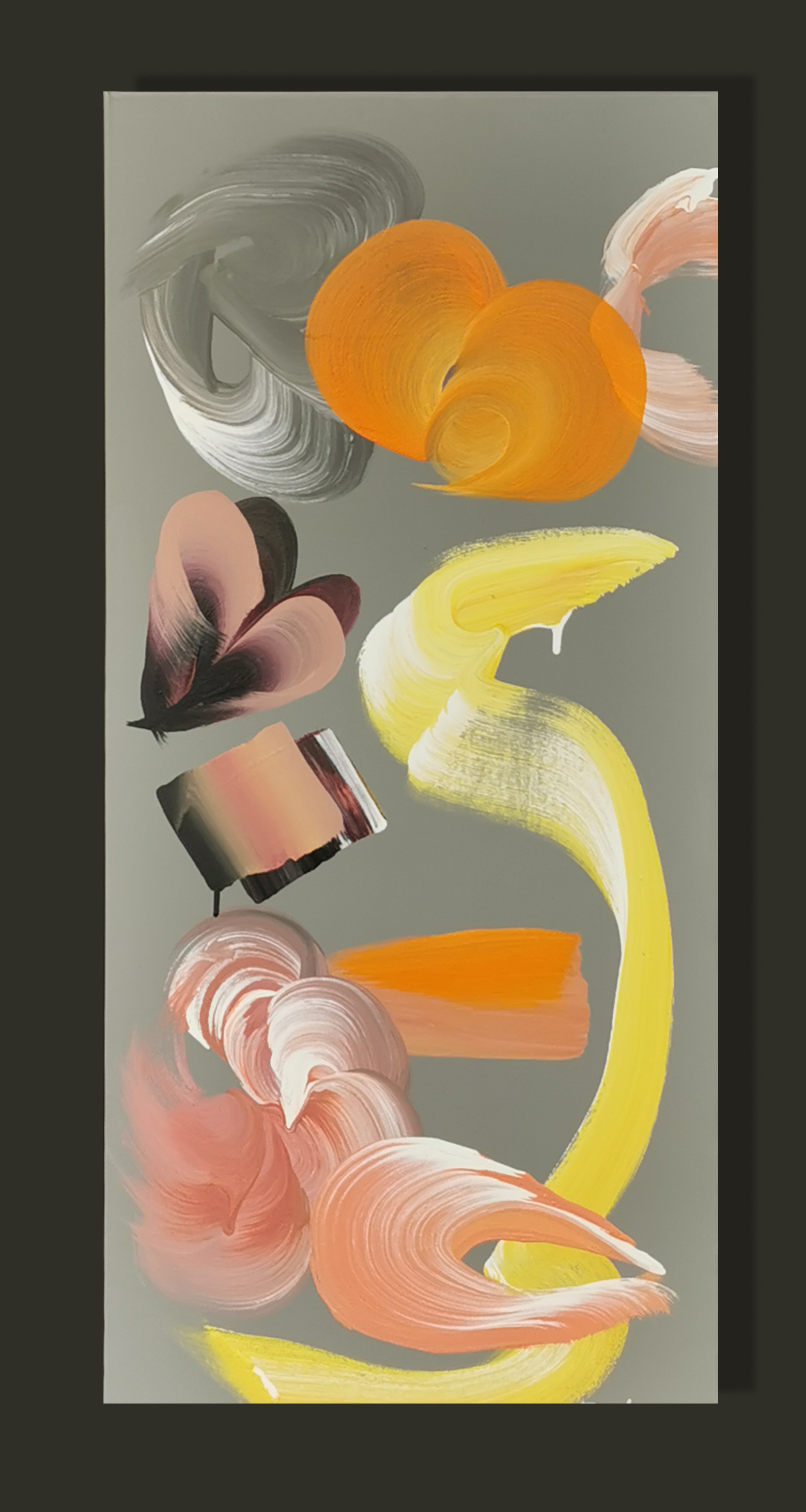 maleri i orange og gult