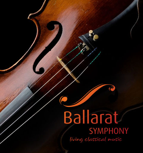 Ballarat Symphony Orchestra logo placed on violin to match the f-hole sound shape