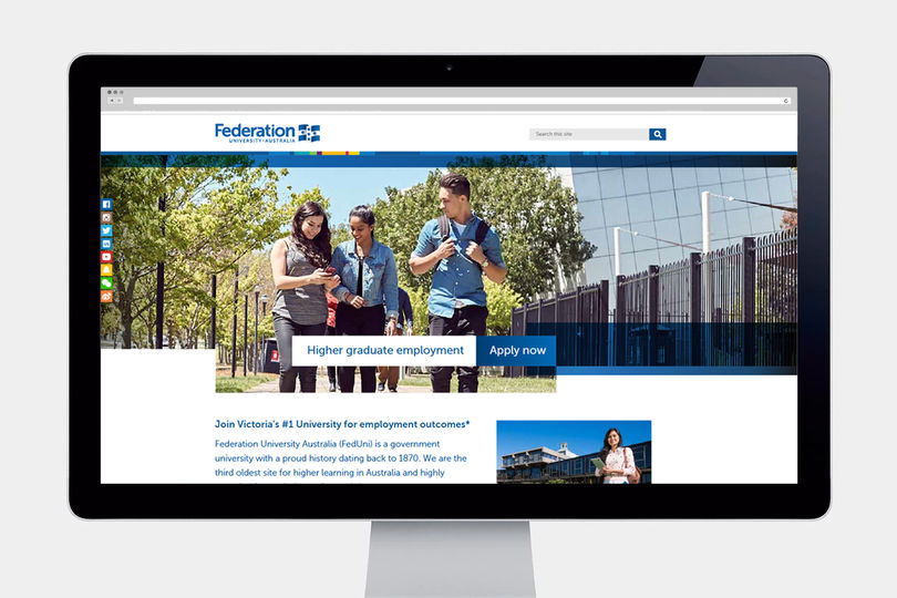 Website concept for FedUni Higher Graduate Employment homepage