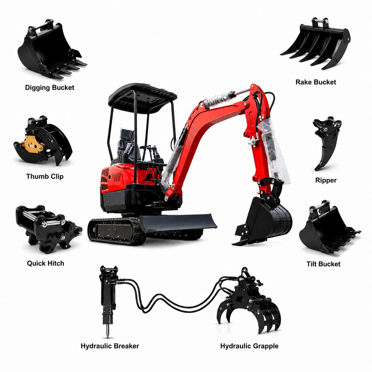 2026 4,000 LBS Terror XVIII, EPA CeF KUBOTA D902 Diesel Machine 8 Attachment