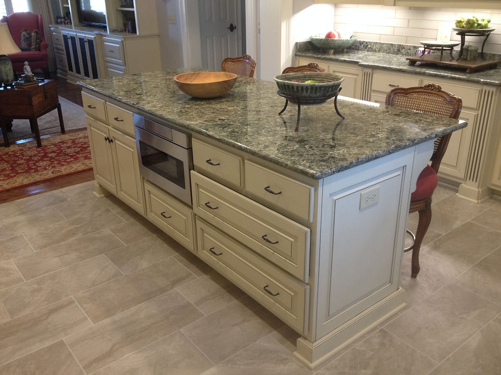 Microwave in an island cabinet