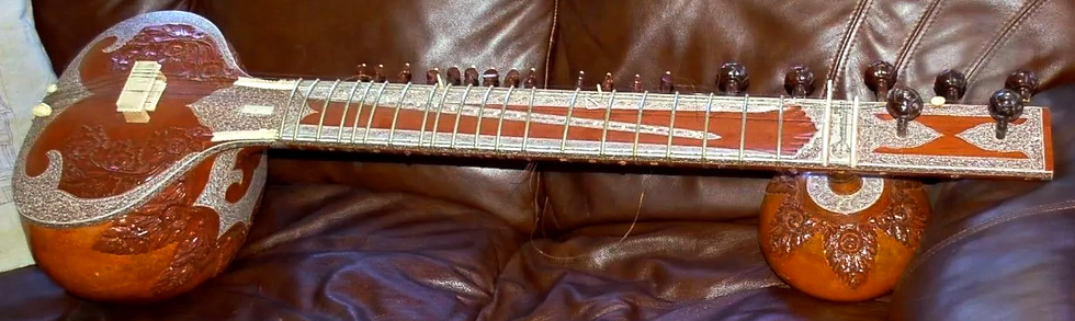 Thumbnail: BHC Kharaj Pancham Sitar with Wide Binding & Extensive Penwork
