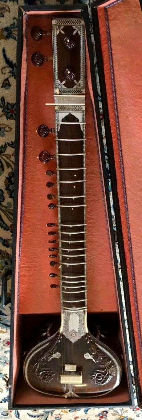 Thumbnail: 1970s Rikhi Ram Sitar Rose Carving Kharaj Pancham