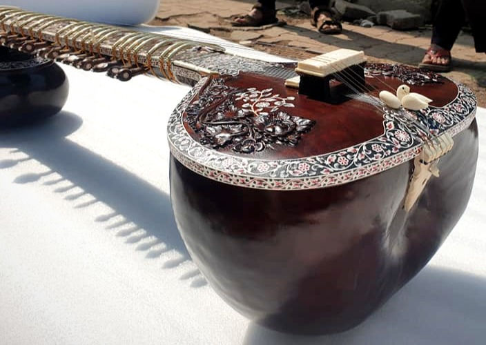 Thumbnail: 2020 Mohammad Waseem Kharaj Pancham Sitar with Black Binding