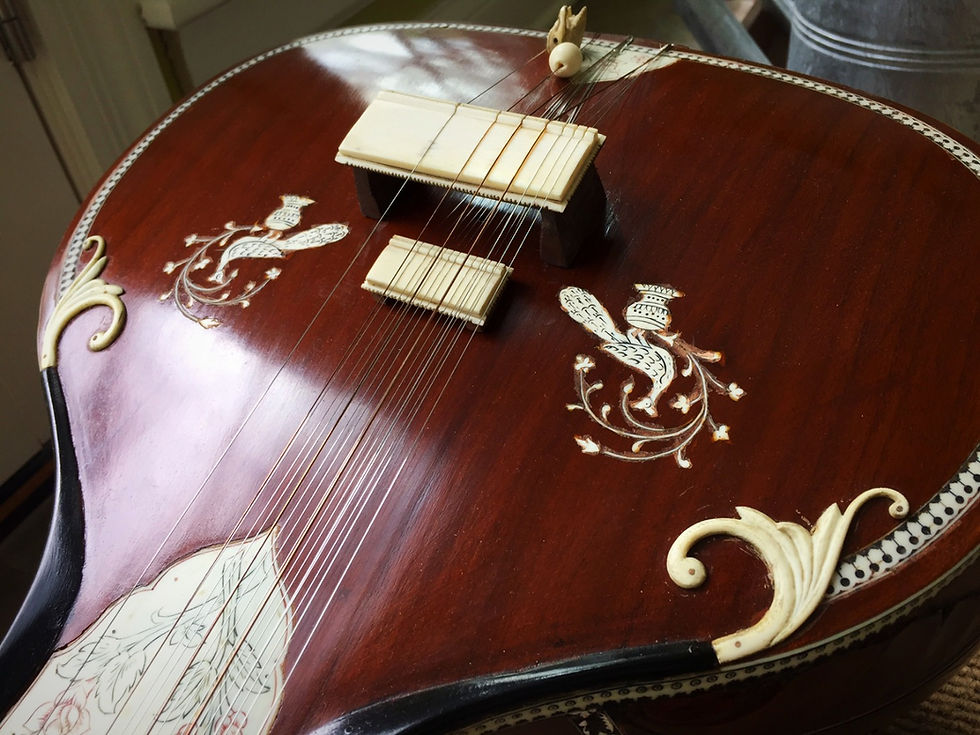 Thumbnail: Exquisite 1960s Rikhi Ram Sitar Semi-Baritone Necklace Peacock