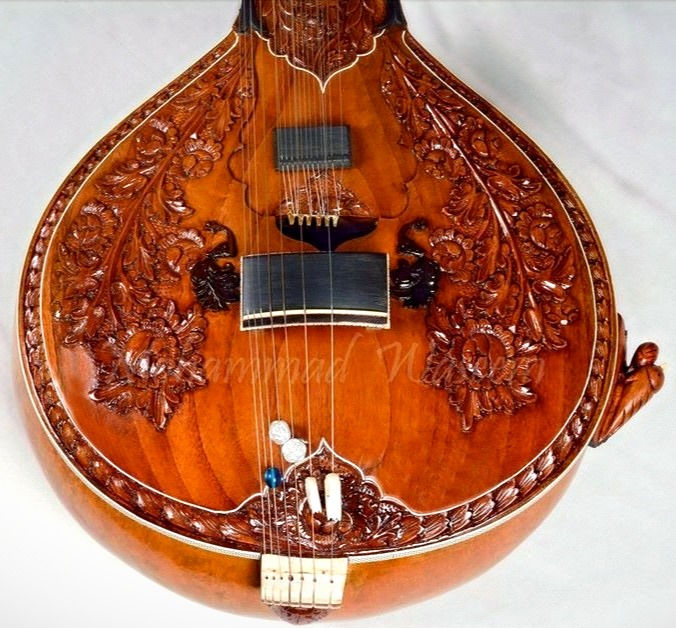 Thumbnail: 2015 Mohammad Waseem Full Carving Surbahar with Curved Ebony Jawari
