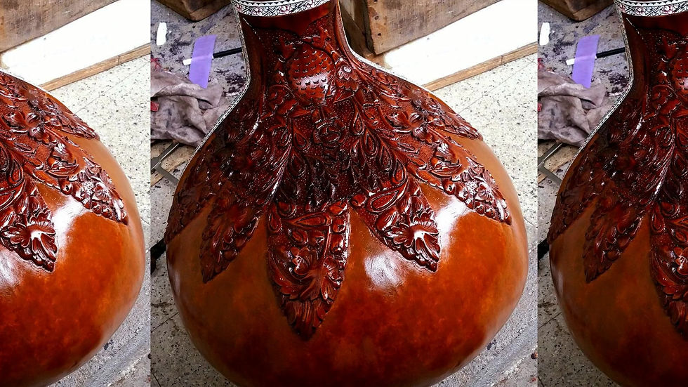 Thumbnail: 2014 Mohammad Waseem Teak Sitar with Kanai Lal & Brother Headstock