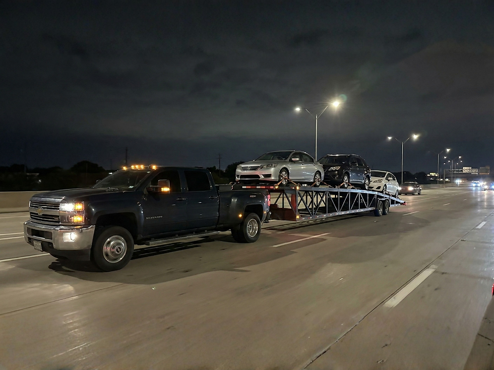 Car hauler transporting vehicles