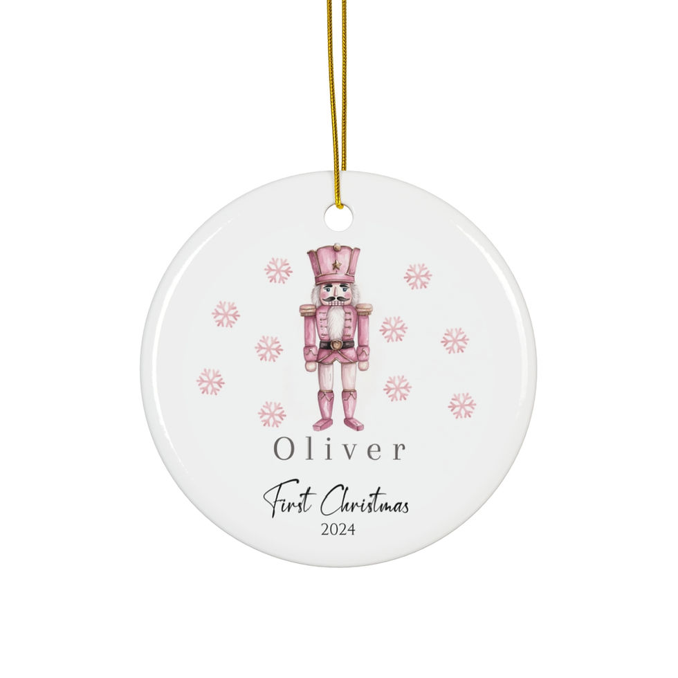 Thumbnail: Ceramic Ornament, Personalized Baby's First Ornament, Glossy Finish, Christmas