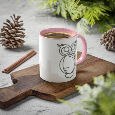 Thumbnail: Colorful Owl Mugs, 11oz Minimalist Art