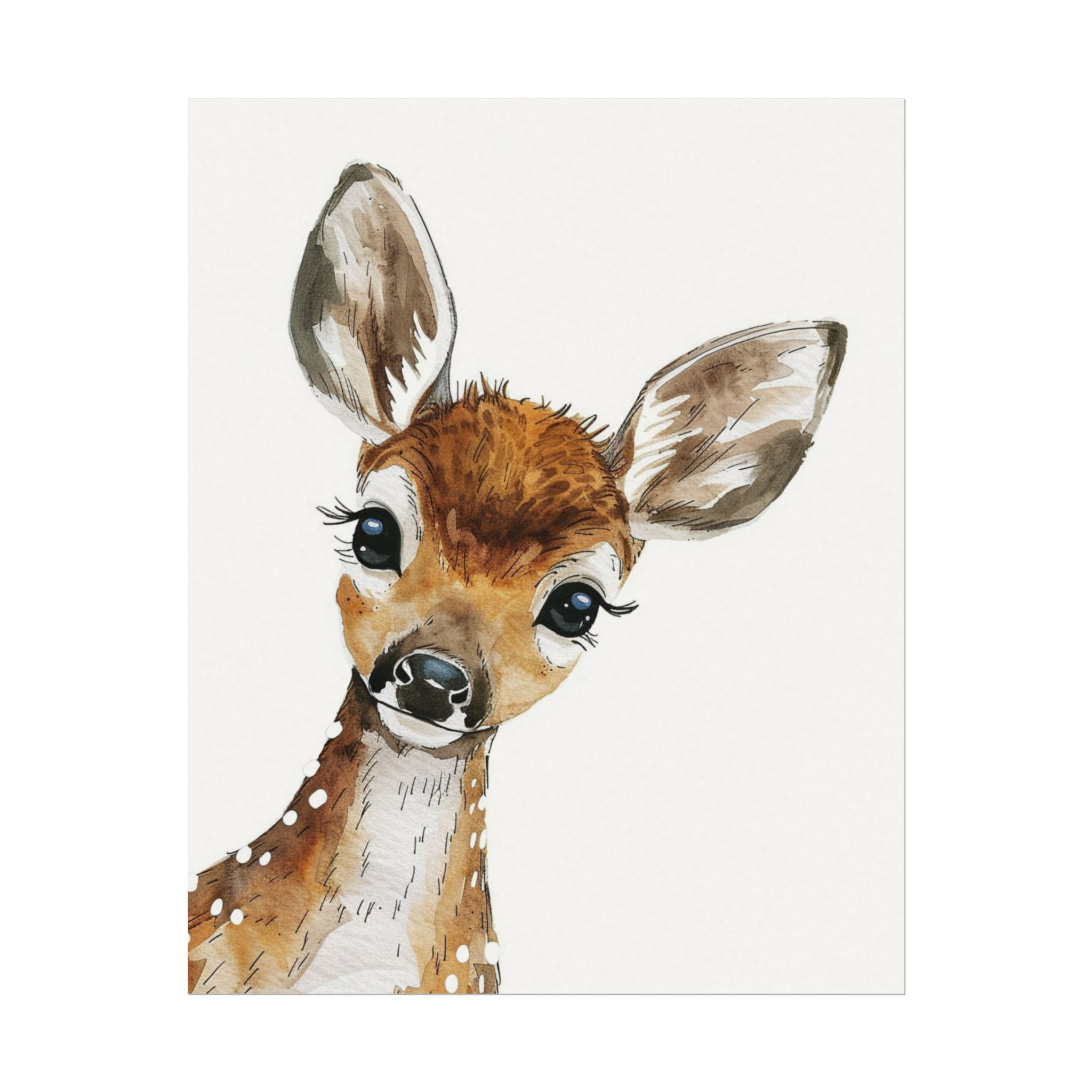 Matte Poster - Cute Deer Baby Nursery Print