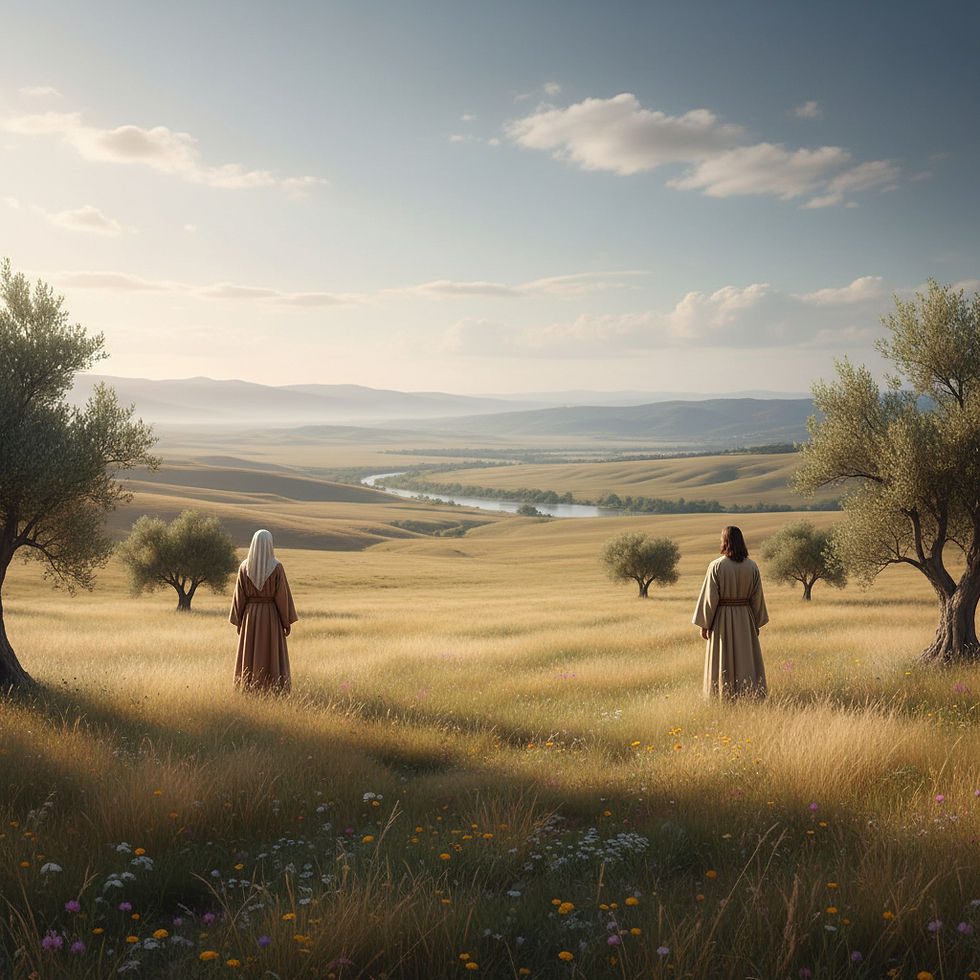 an image showing two people far away from each other. they are distanced