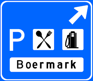 Freeway parking sign