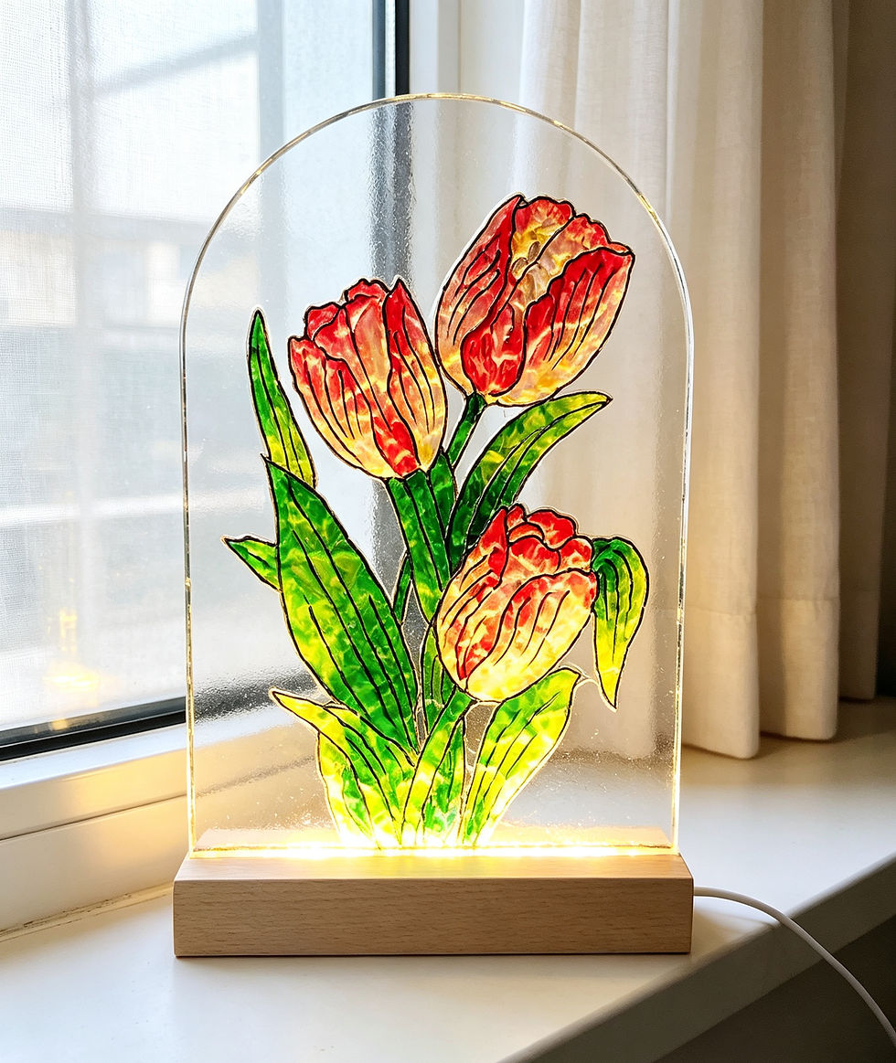 Thumbnail: Acryl-Licht Kunst Kreativset | DIY-Komplettset mit LED-Holzsockel