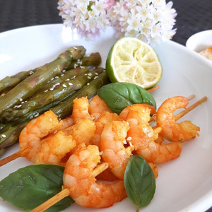 crevette mariné asperge