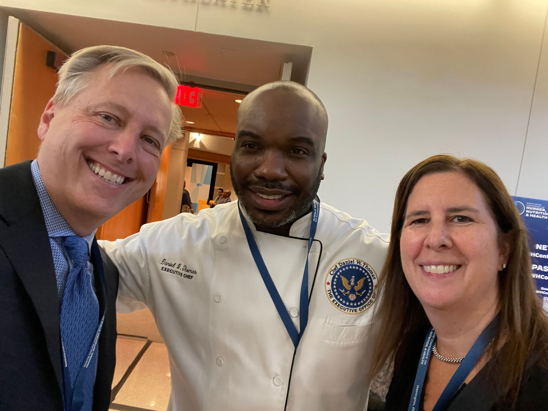 Jon Bari, Chef Daniel Thomas, and Leslie Bari, White House Conference on Hunger, Nutrition and Health, 9/28/22