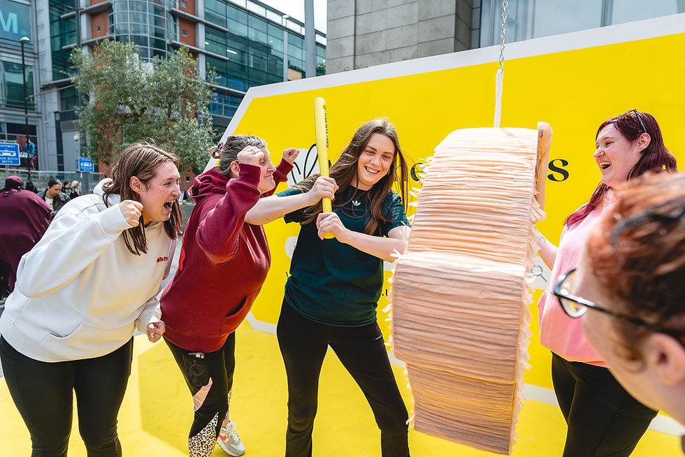 VoucherCodes PR activation photography showing live public engagement in Manchester