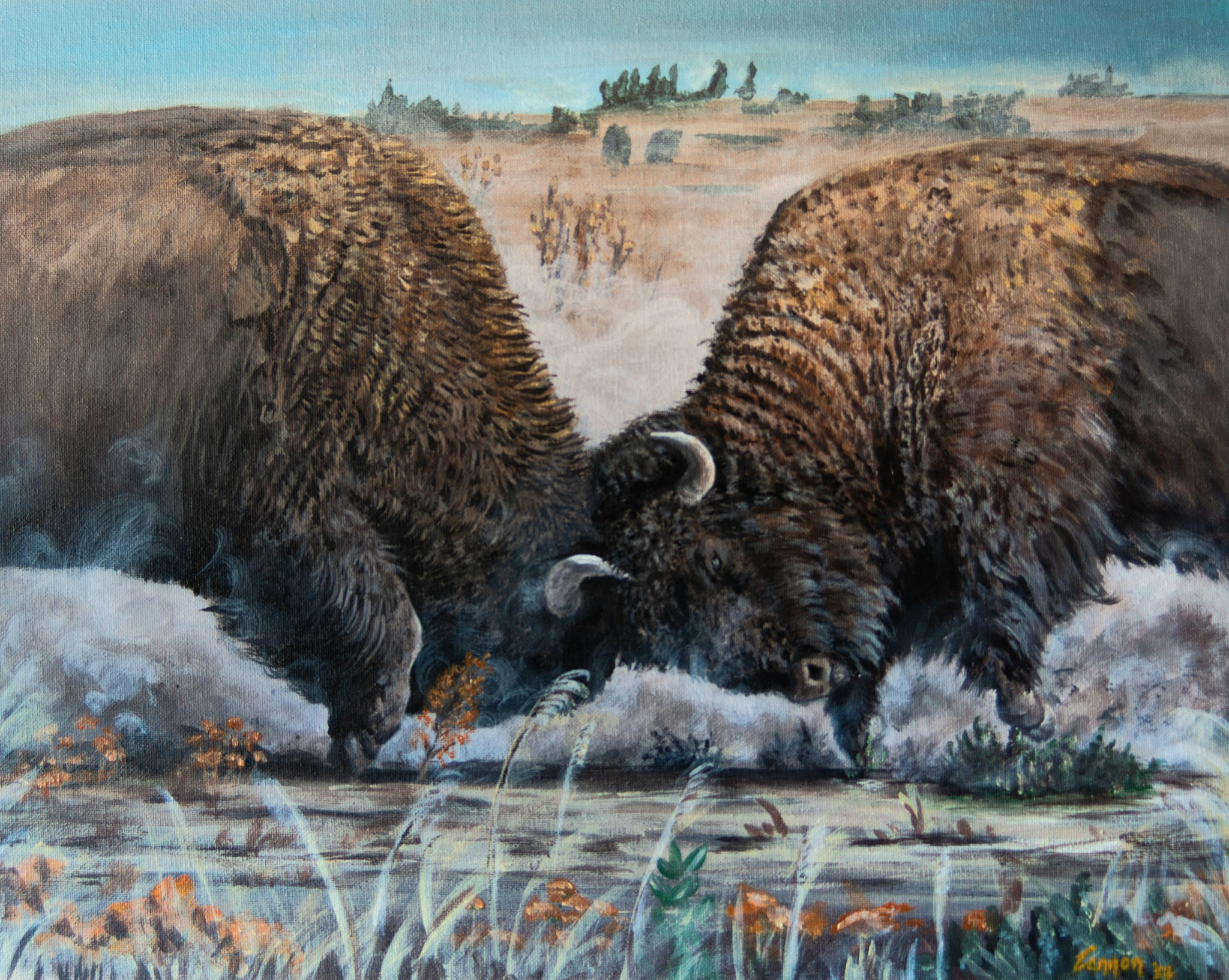 Butting Heads Art Print