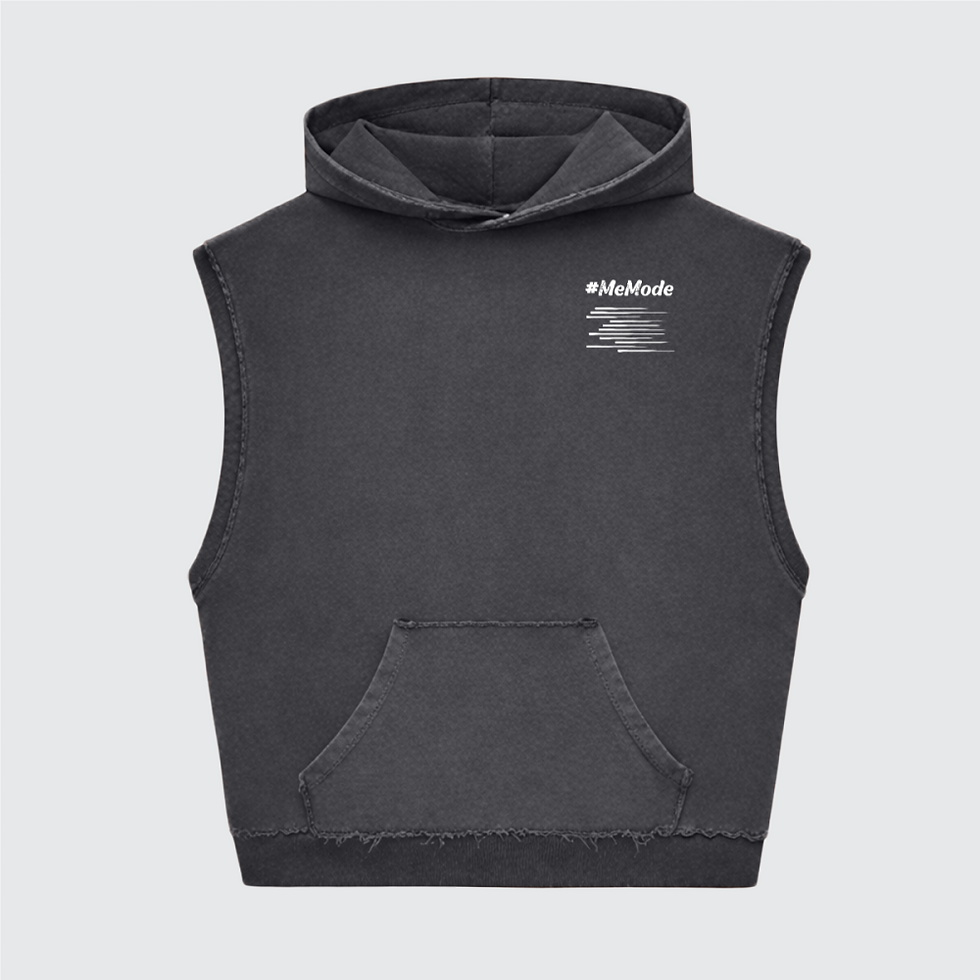Thumbnail: Move Different Washed Boxy Sleeveless Hoodie Vest