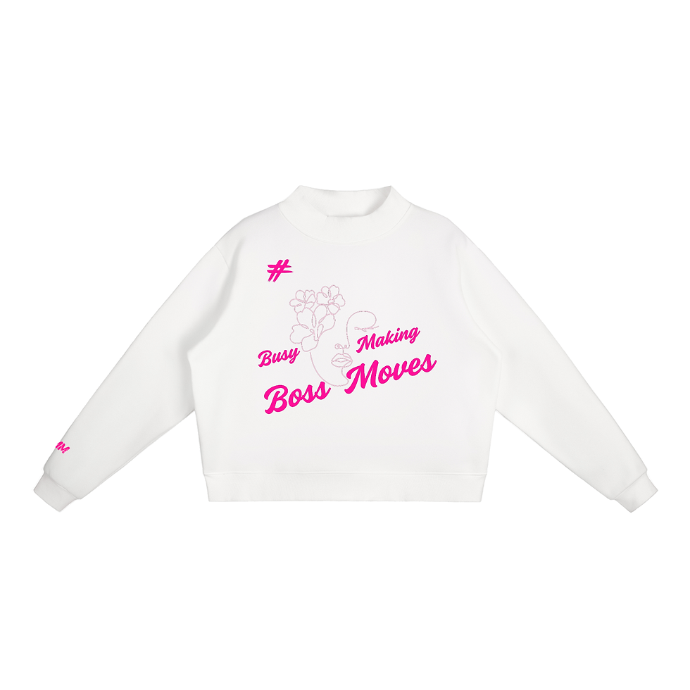 Thumbnail: # Boss Moves - Essential Fleece Mock-Neck Crew Sweatshirt