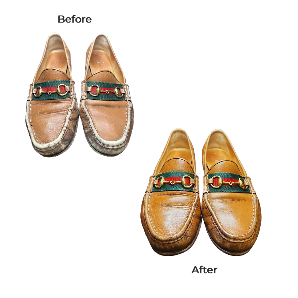 Thumbnail: Gucci women's shoe repair before and after