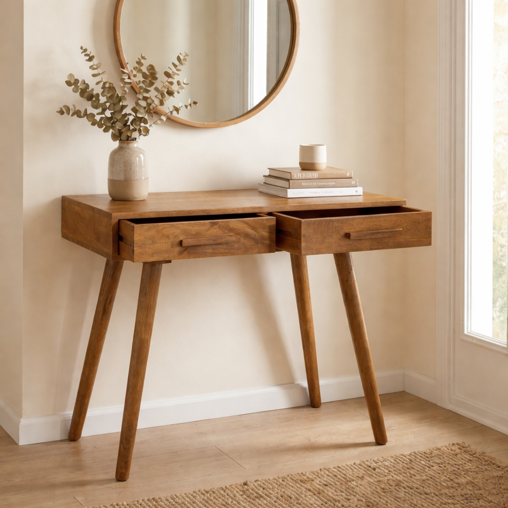 קונסולה כניסה קומפקטית מעץ