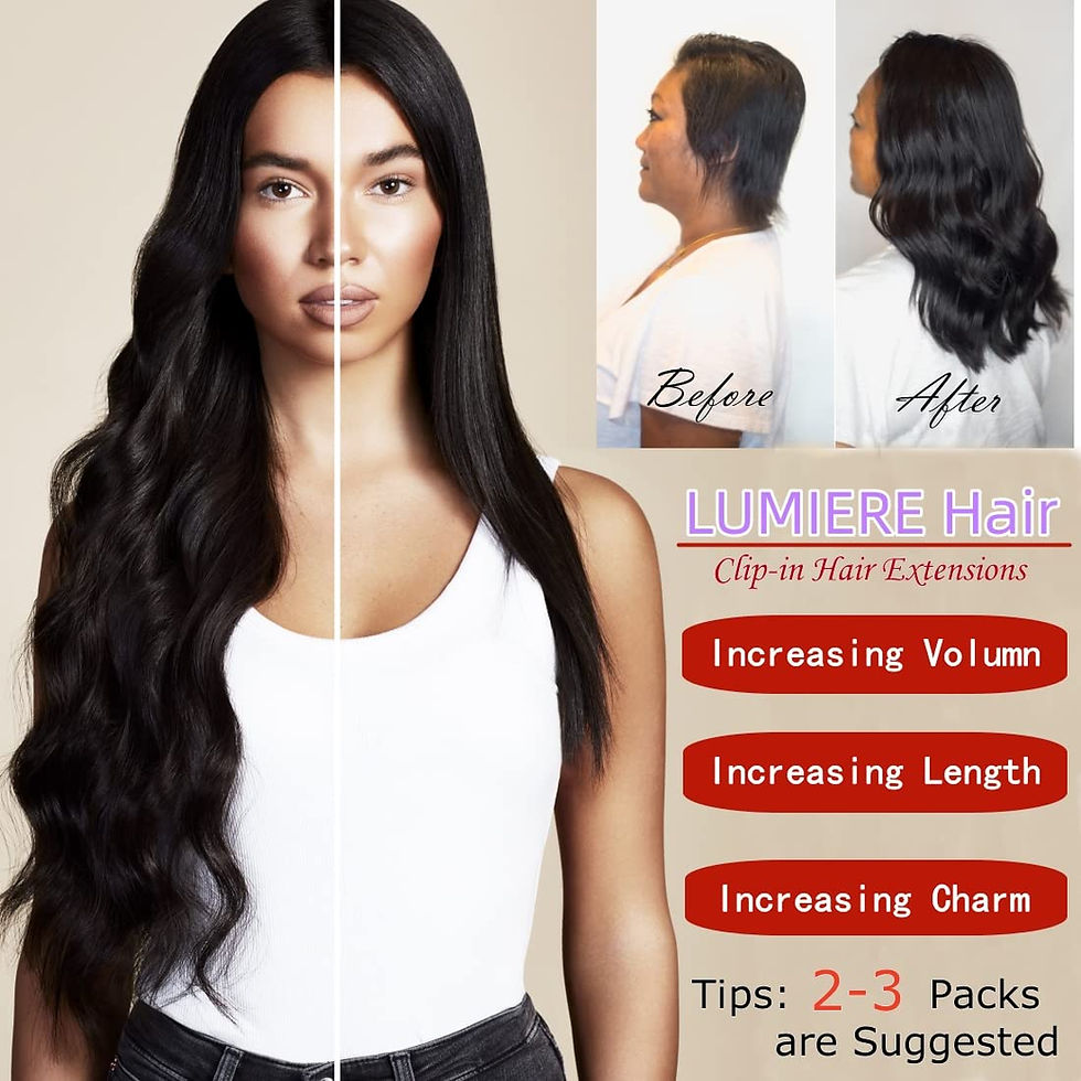 Thumbnail: LUMIERE Hair Clip In Hair Extensions Real Human Hair - Body Wave Hair Extension
