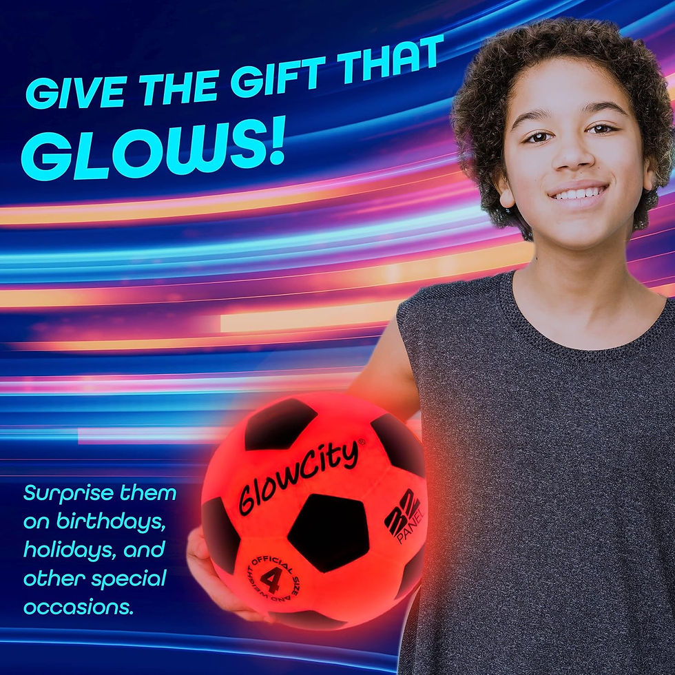 Thumbnail: GlowCity Glow in The Dark Soccer Ball | Light Up Indoor/Outdoor Soccer Ball wit