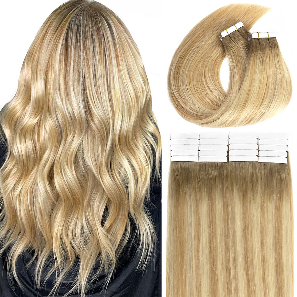 Thumbnail: Caliee Tape in Hair Extensions, 14 inch Natural Black 1B Real Remy Invisible Sk