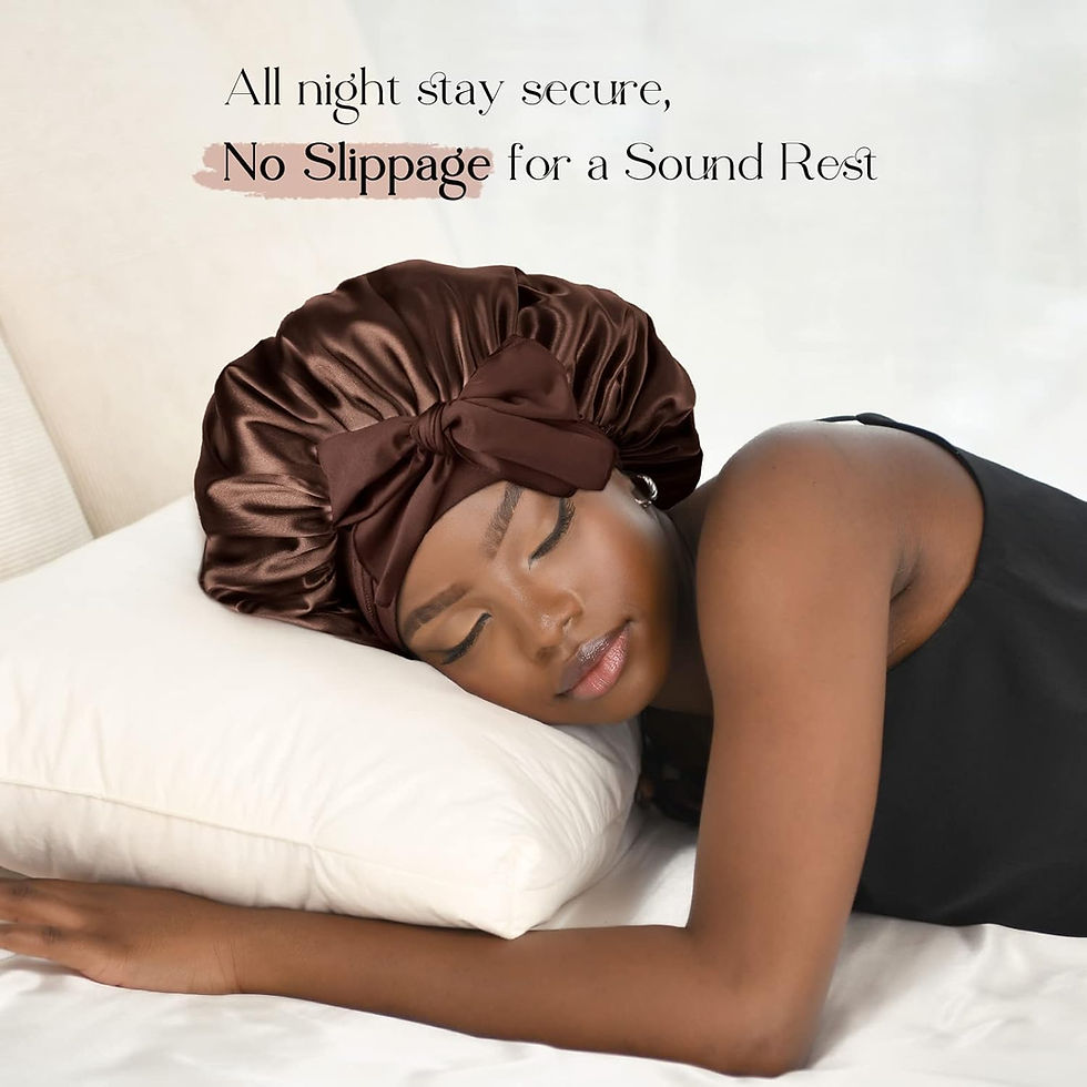 Thumbnail: YANIBEST Satin Bonnet Silk Bonnet for Sleeping Double Layer Satin Lined Hair Bo