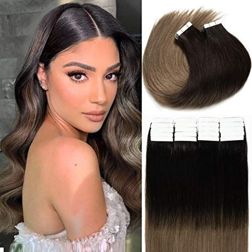 Thumbnail: Caliee Tape Hair Extension with Semi Permanent Seamless Virgin Human Hair for W