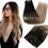 Thumbnail: Full Shine Black Clip in Hair Extensions Real Human Hair Clip in Hair Extension