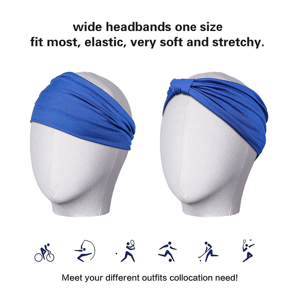 Thumbnail: GILI 6 Pack Wide Headbands for Women Non Slip Soft Elastic Hair Bands Yoga Runn