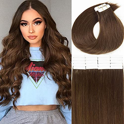 Thumbnail: Caliee Tape Hair Extension with Semi Permanent Seamless Virgin Human Hair for W