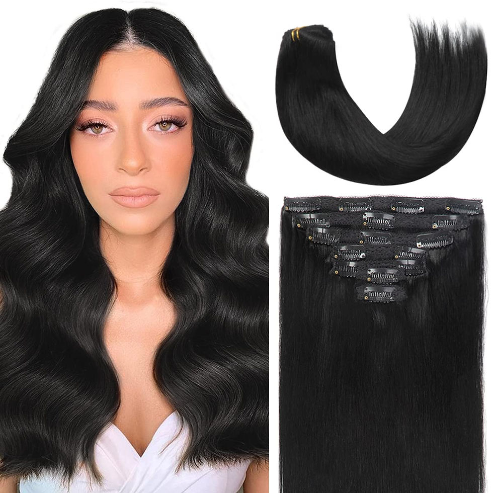 Thumbnail: Caliee Hair Extensions Clip in Human Hair Caramel Blonde Seamless Clip in Hair 