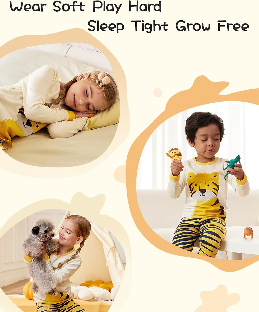 Thumbnail: Bamboo Viscose Toddler Pajamas Boys Girls Baby Animal Pjs Sets 12M-8Y Kids 2pcs
