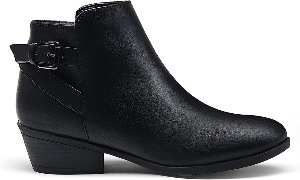 Thumbnail: Vepose Women's Ankle Boots Low Heels Chunky Cutout Booties Perforated Western S