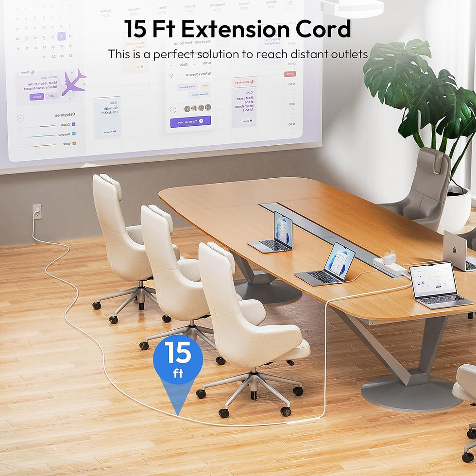 Thumbnail: 24 Widely Outlets Extension Cord 10 Ft NTONPOWER 15A/1875W Power Strips with Su