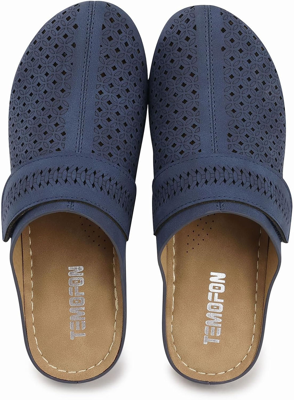 Thumbnail: TEMOFON Clogs for Women Mules Shoes: Comfortable Arch Support Closed Toe Sandal