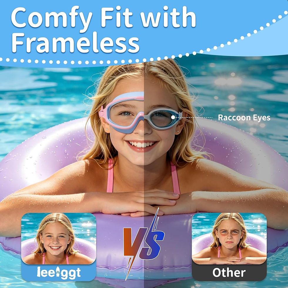 Thumbnail: 2 Pack Kids Swim Goggles, Anti-Fog UV Protection Swimming Goggles for Boys Girl