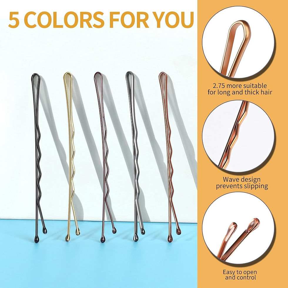 Thumbnail: Teenitor Bobby Pins, 250 Pcs 2Inch Bobby Pins Bulk for Women Girls, Silver, Bla