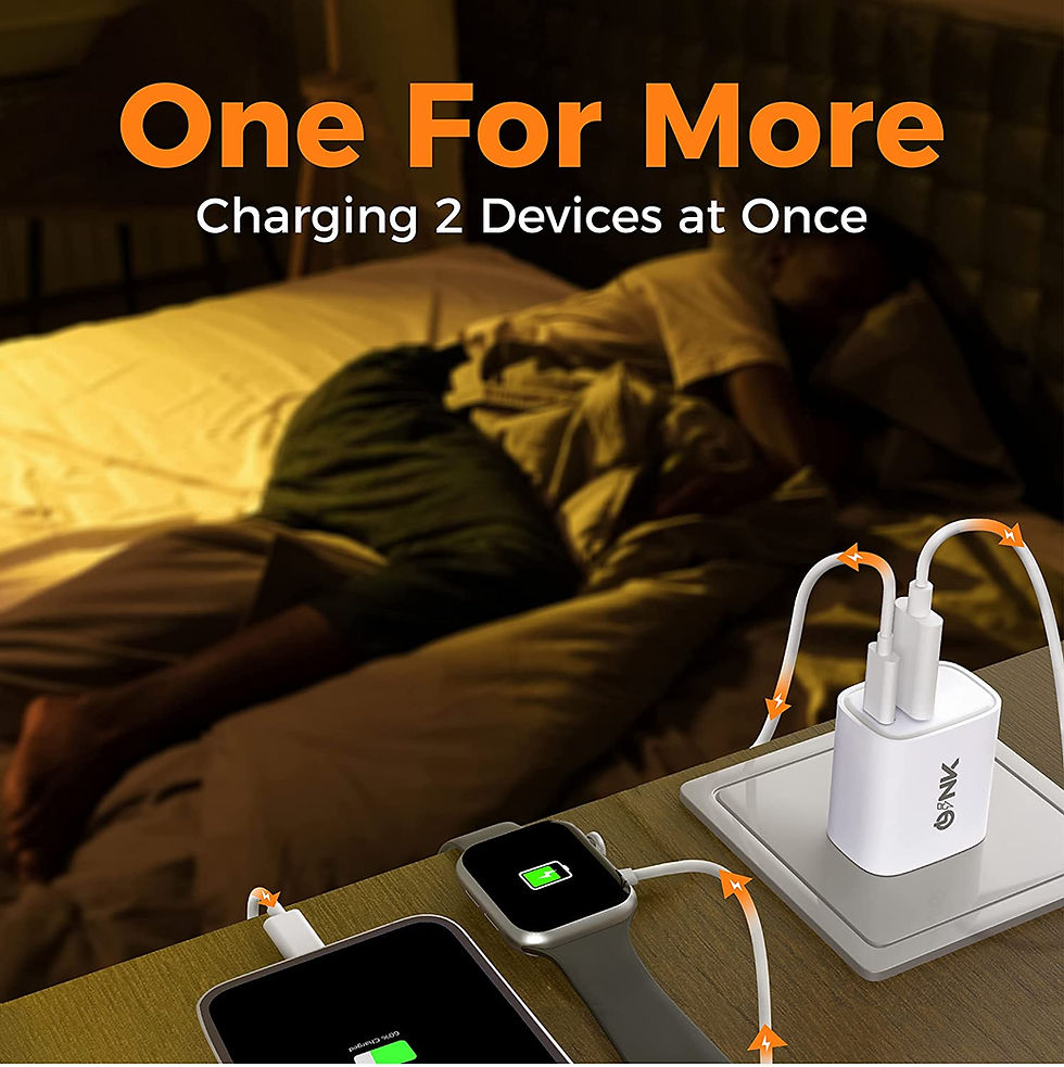 Thumbnail: OLINK 20W PD Fast Charger Block, Type C Dual Port Wall Charger USB C Power Adap
