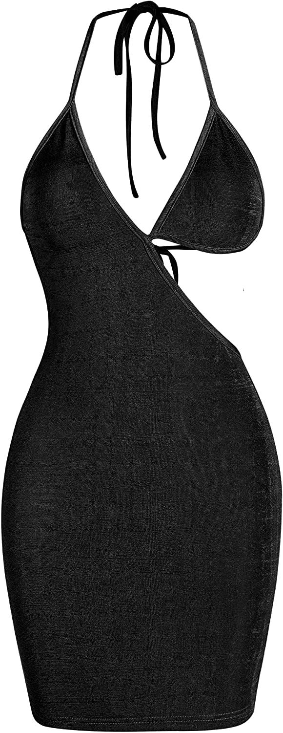 Thumbnail: ZAFUL Women Sexy Bodycon Party Dresses Backless Spaghetti Straps Clubwear Satin